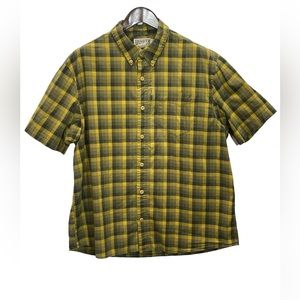 Duluth Trading Company Short Sleeve Plaid Button Up Shirt Men’s X-Large Stretch